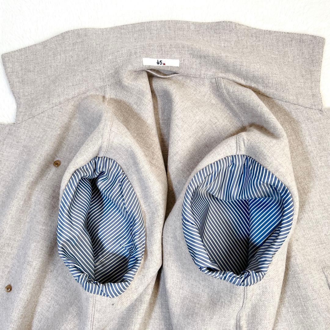 美品✨45R ウールコートメリノ二重織 ダブルフェイス ベージュ