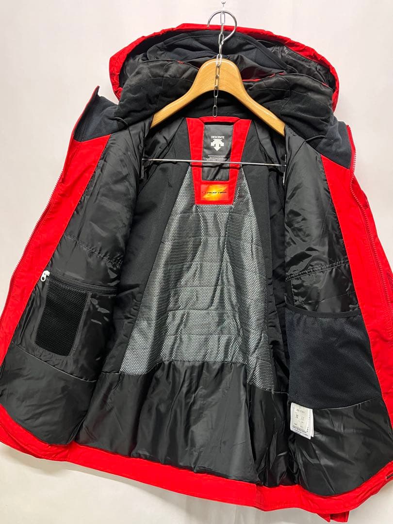 良好 デサント heatnaviメンズ スノボーウエア ジャケット 赤 サイズL