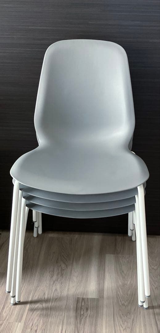 イケア ダイニングチェア 4脚セット　グレーLEIFARNE BRORINGE