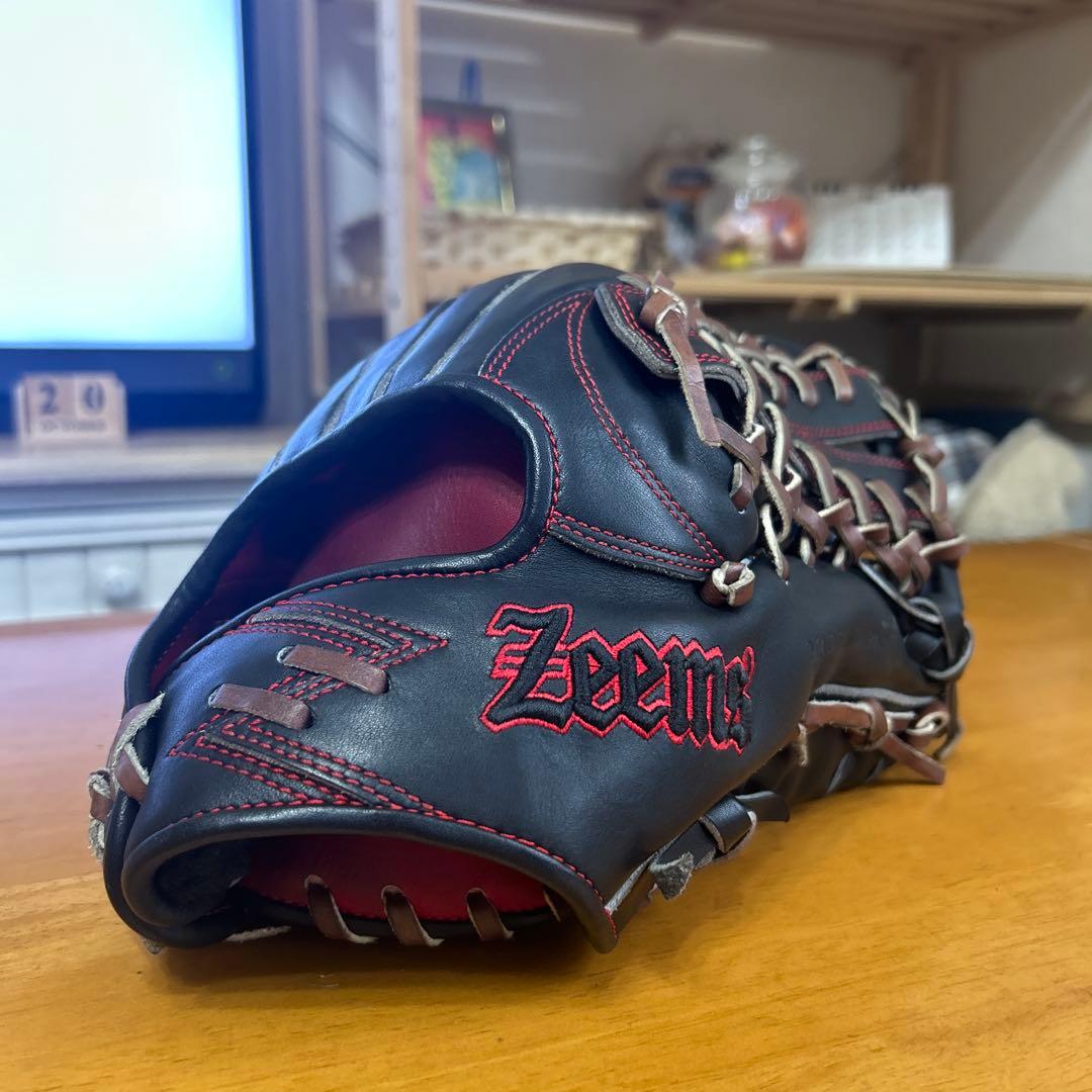 Zeems 軟式一般外野手用グローブ　グローブ袋、ベルト、型付けボール付き