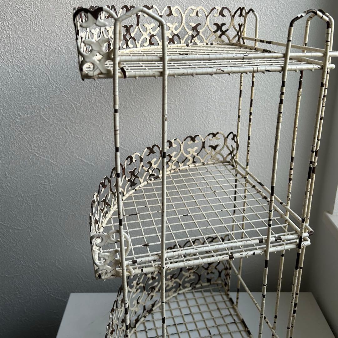 フランスアンティーク　ラック　アイアンラック　ワイヤーラック