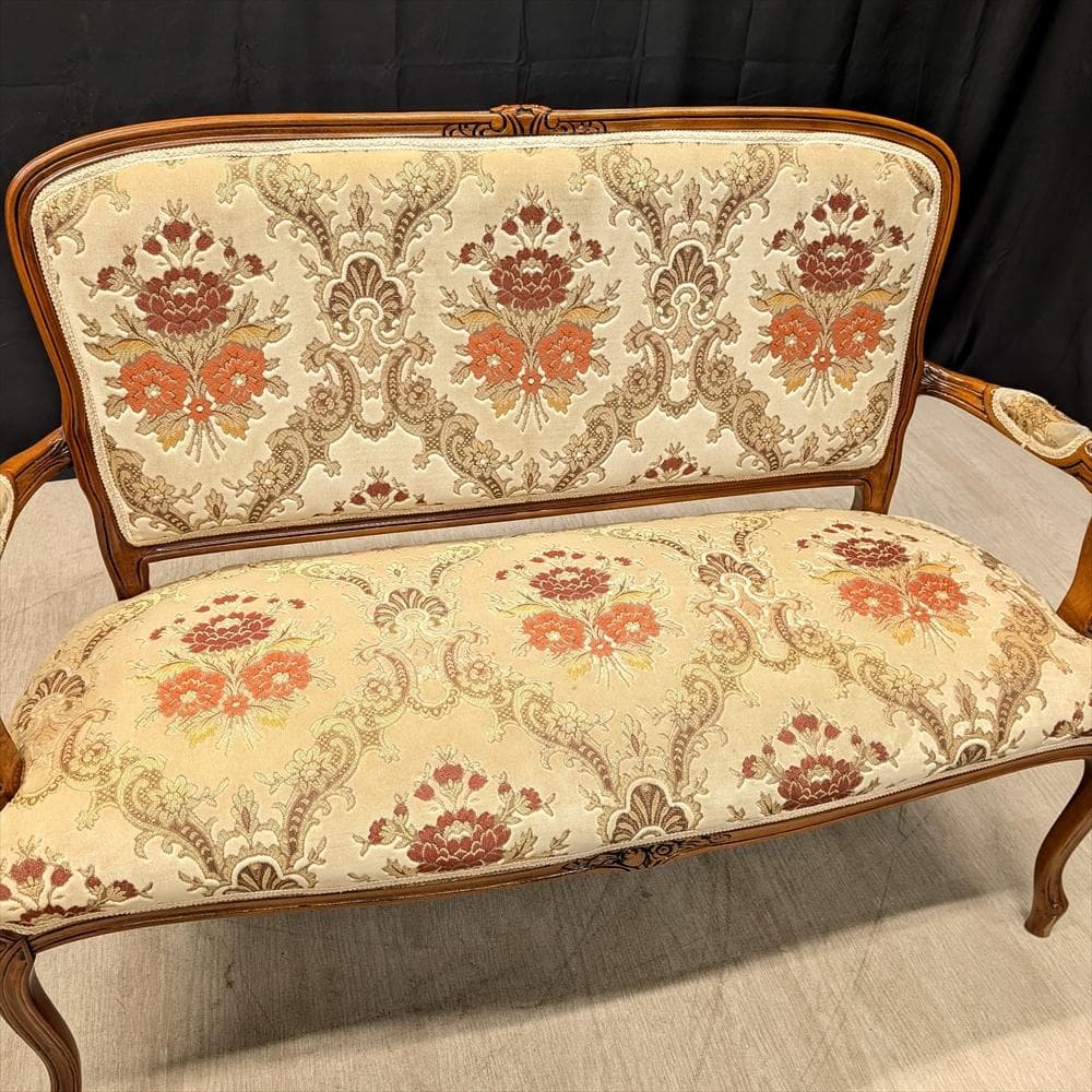 イタリア製　アッティカ　猫脚　ラブソファ　2人掛け　サロンチェア　アームチェア