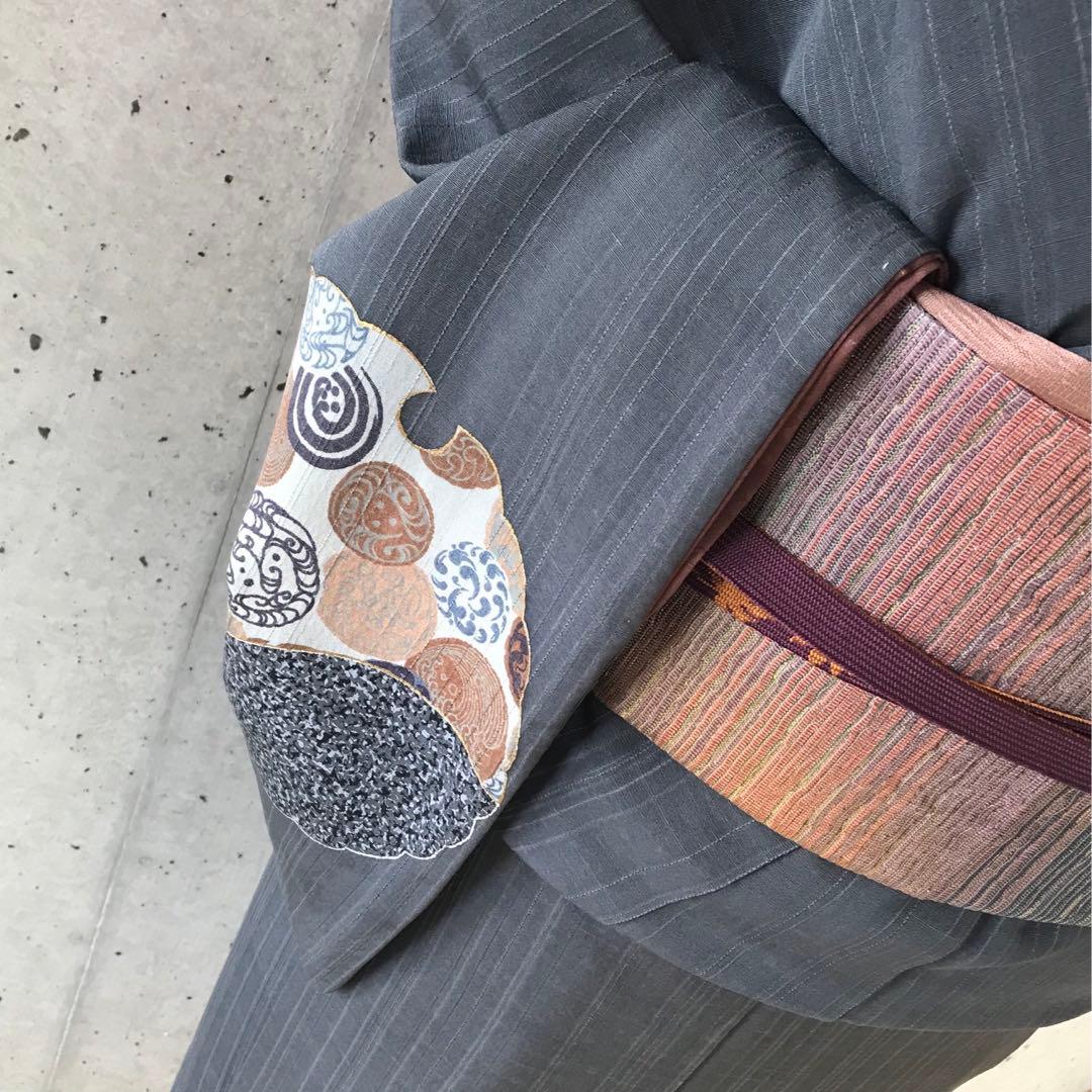 さが美【つづら屋平助】正絹　上質なた紬の訪問着　雪輪に松梅銀杏紅葉など　ガード