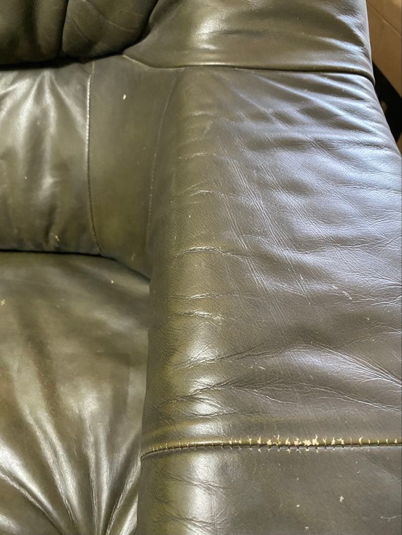 オランダ家具 / ダッチカントリー　本革ソファ ２人掛けソファ