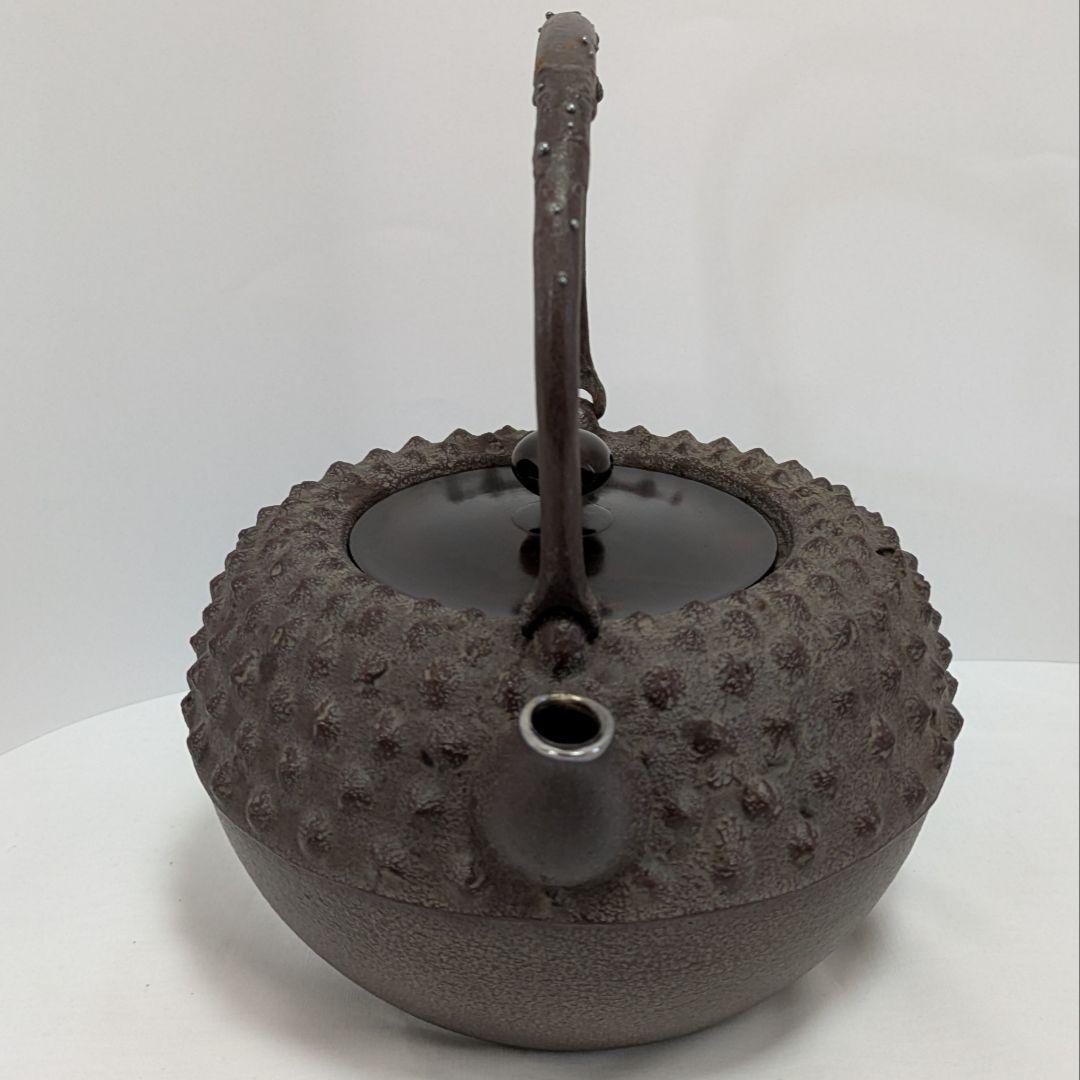 大霰あられ　鉄瓶　高橋敬典作 人間国宝　伝統工芸品　南部鉄器　　飾り蓋持ち手飾り