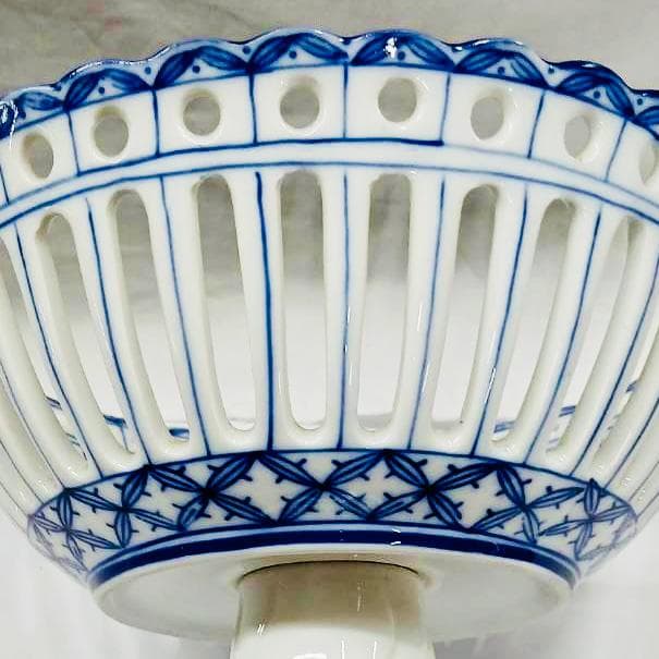 【新品・未使用】青と白のコンポート