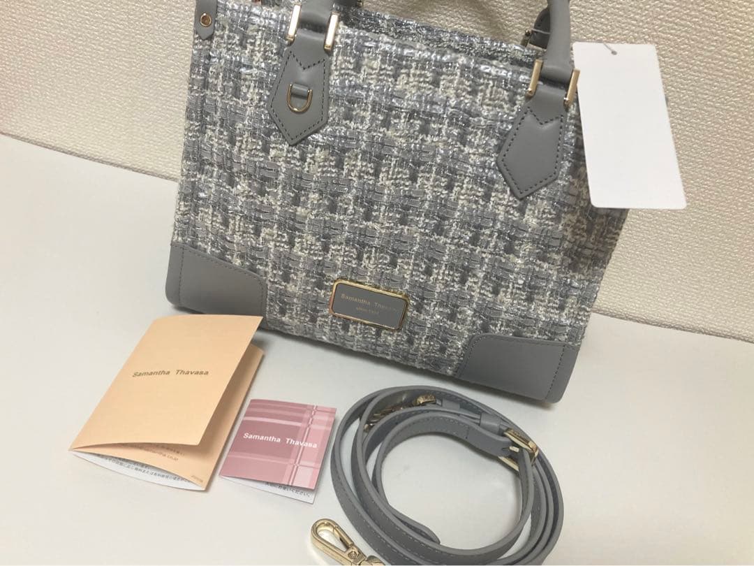 サマンサタバサ ファンシーツイードスクエアハンドバッグ ホリデーコレクション