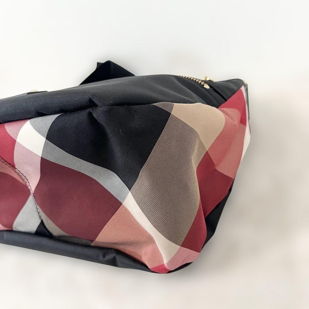 【美品】BLUE LABEL レッドチェック　ショルダーバッグ　ブラック