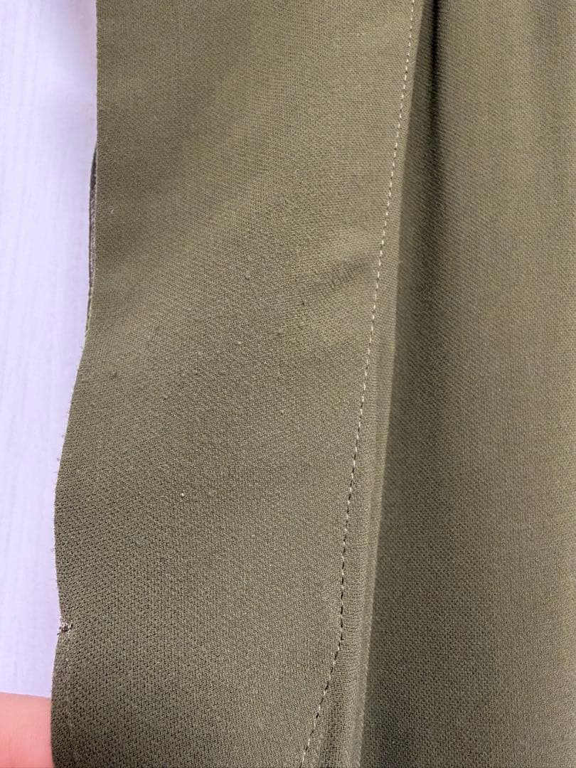 ISSEY MIYAKE オリーブ色ノースリーブワンピース