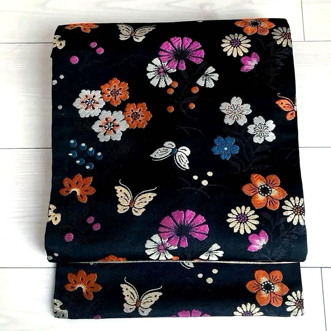 coco©️ アンティーク名古屋帯　蝶々の織り出し　地紋　大正　N7-30