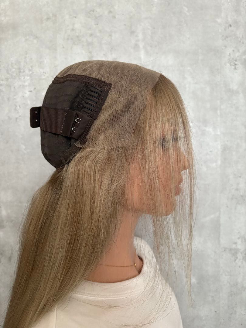 【美品】中古｜人毛100％フルウィッグ｜アッシュブロンド