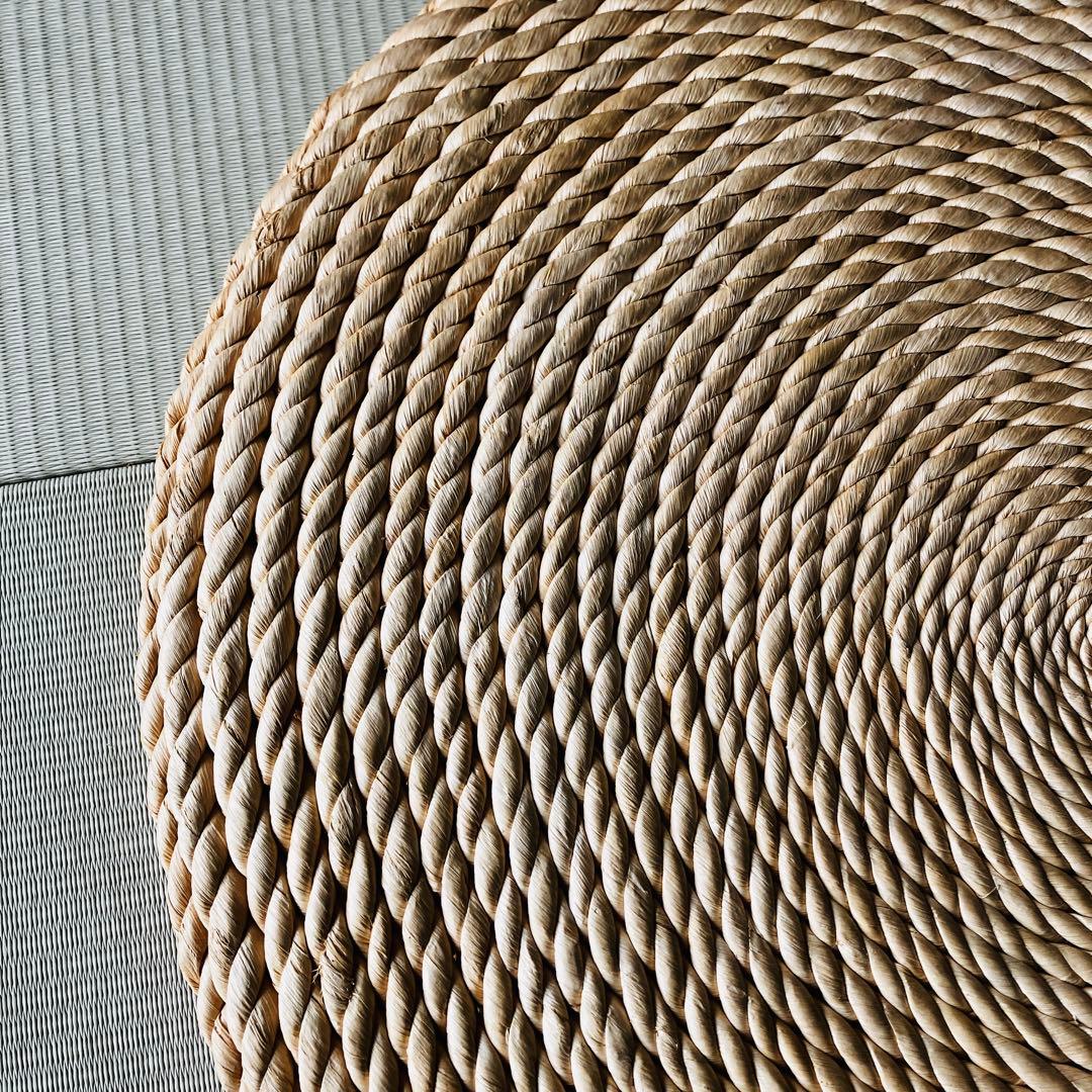 アジアン エスニック ラタン 丸型 座布団 円座 クッション 藁　網代編み　藤