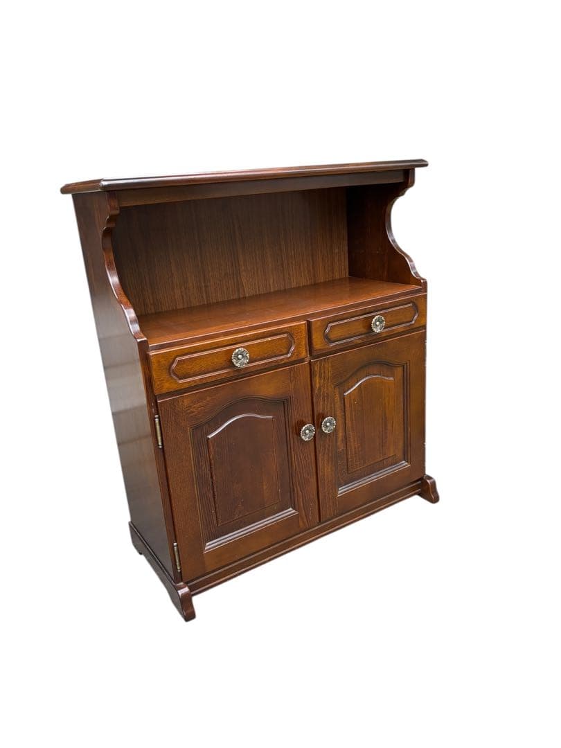 オールドカリモク ビンテージ 木製 キャビネット コロニアル 飾り棚 ブラウン