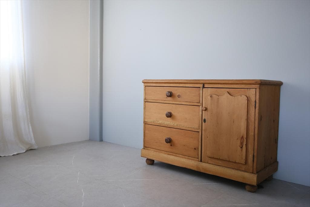 英国アンティーク木製サイドボード/カウンターキャビネット/飾り棚(81-144)