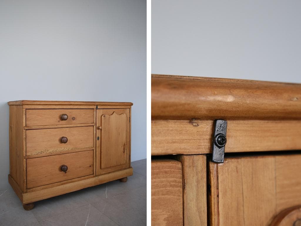 英国アンティーク木製サイドボード/カウンターキャビネット/飾り棚(81-144)