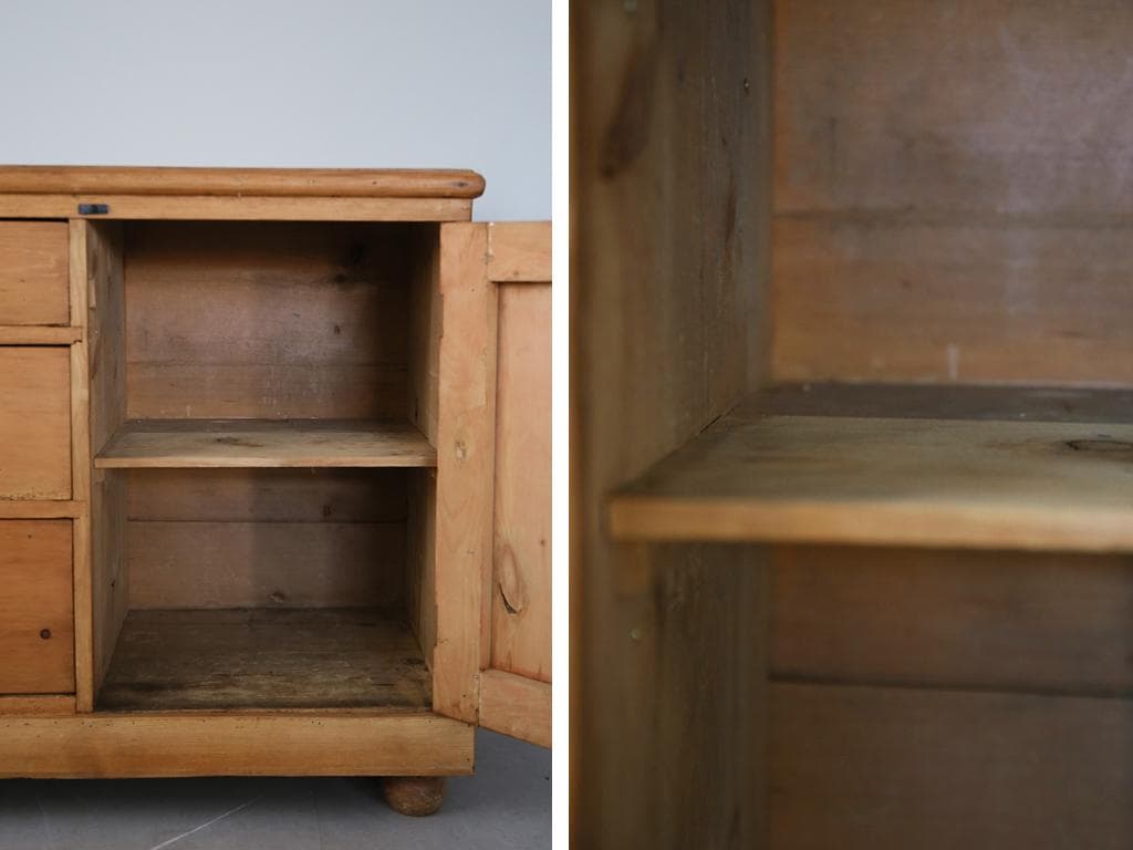 英国アンティーク木製サイドボード/カウンターキャビネット/飾り棚(81-144)