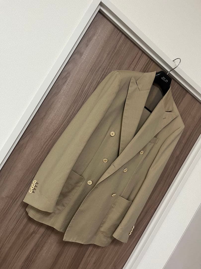 デペトリロ ダブルスーツ ウール×コットン ベージュ系 春夏