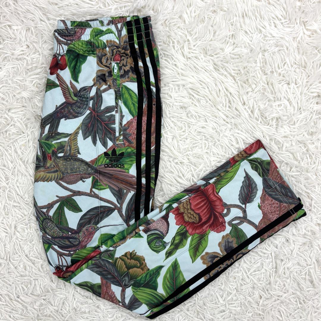 【希少】adidas FARM　花鳥柄セットアップ　M　刺繍ロゴ バックプリント