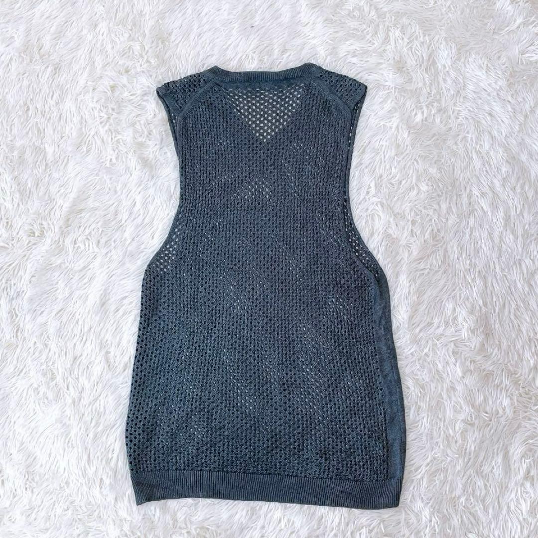 プラダ メッシュ ニットベスト メンズ 50 イタリア製 グレー アーカイブ