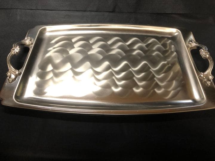 オードブル皿 角型 ステンレス バイキング ビュッフェ　トレイ 角盆 手付