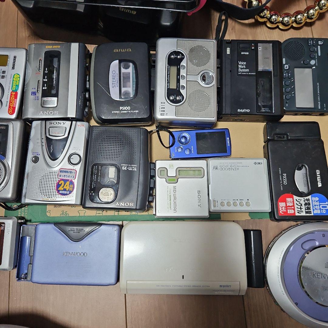 CDプレーヤーラジカセカセットテープウォークマン、MD プレーヤー全てジャンク品