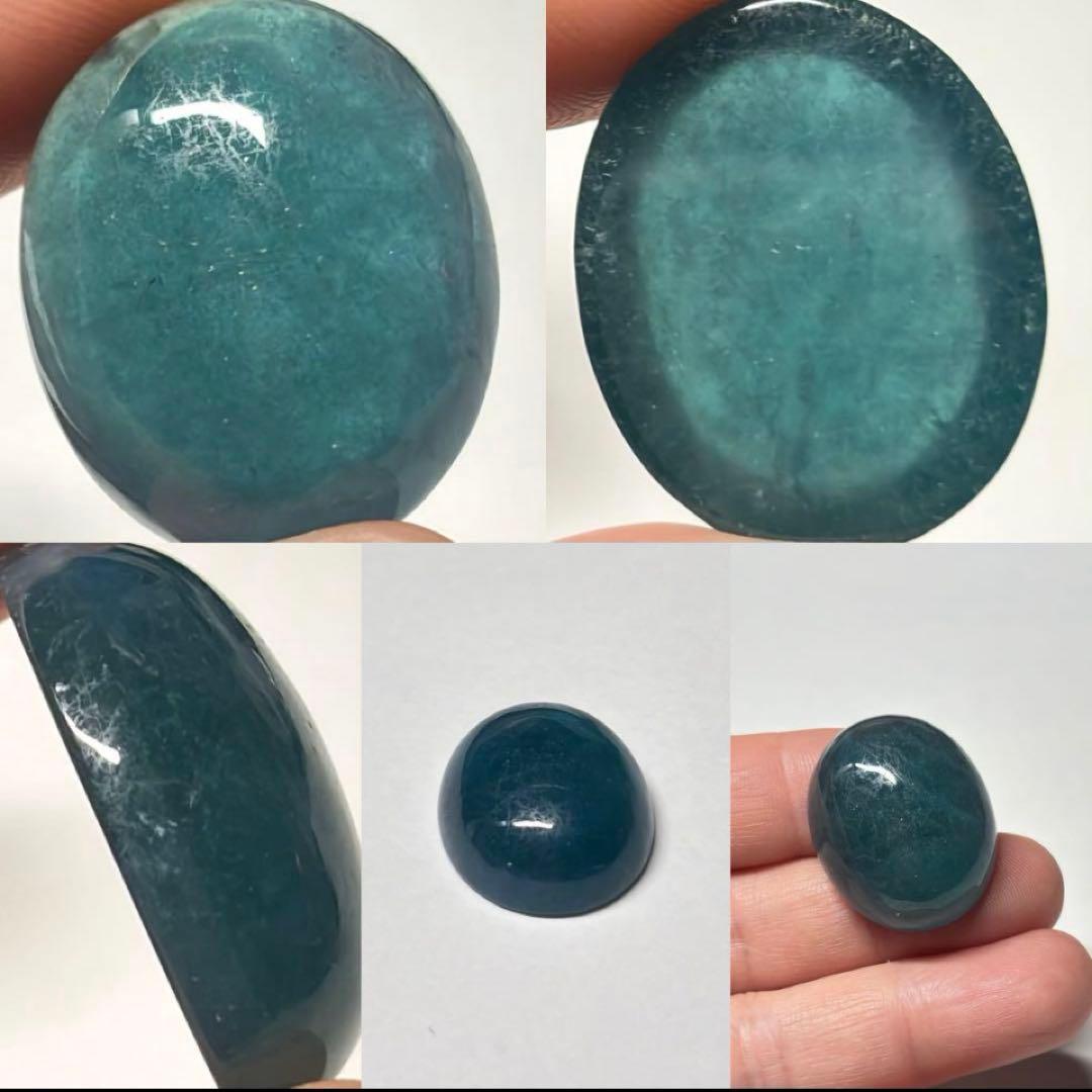 #2232 ♡アクアマリン&アイオライト&カット水晶天然石♡マクラメネックレス