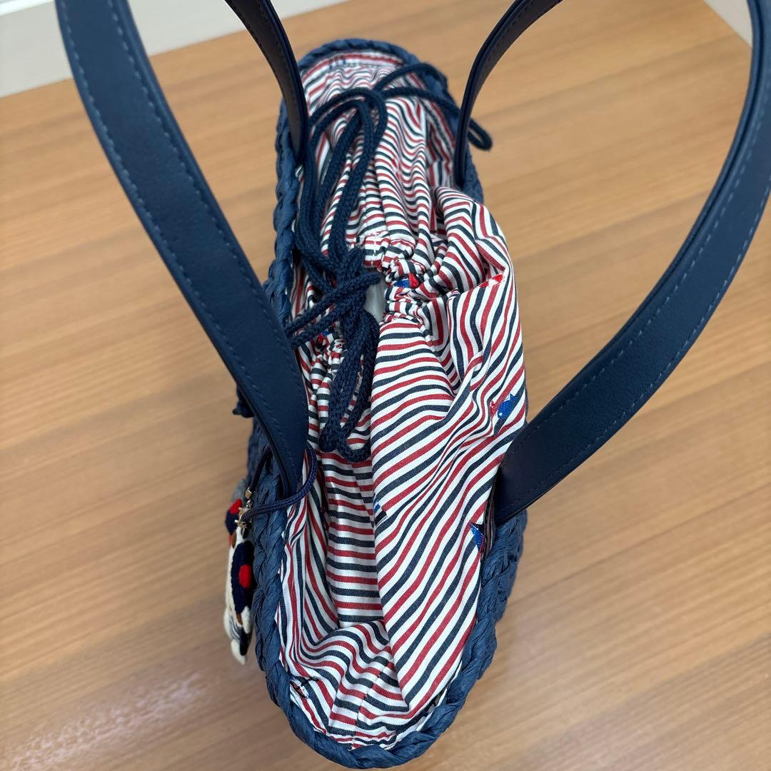 【ちょこさん専用】familiarネイビー編み込みかごバッグ