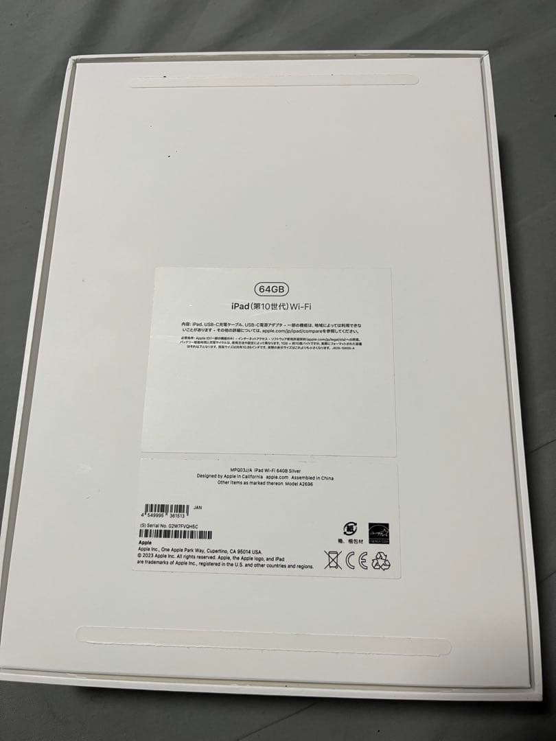 Apple iPad 第10世代　64GB シルバー 本体 充電器付き