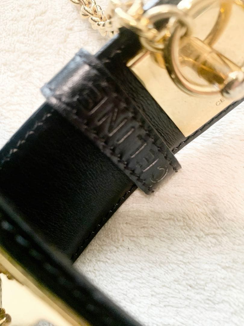 ⭐︎CELINE ヴィンテージマンテルブラックレザーベルト ゴールド金具