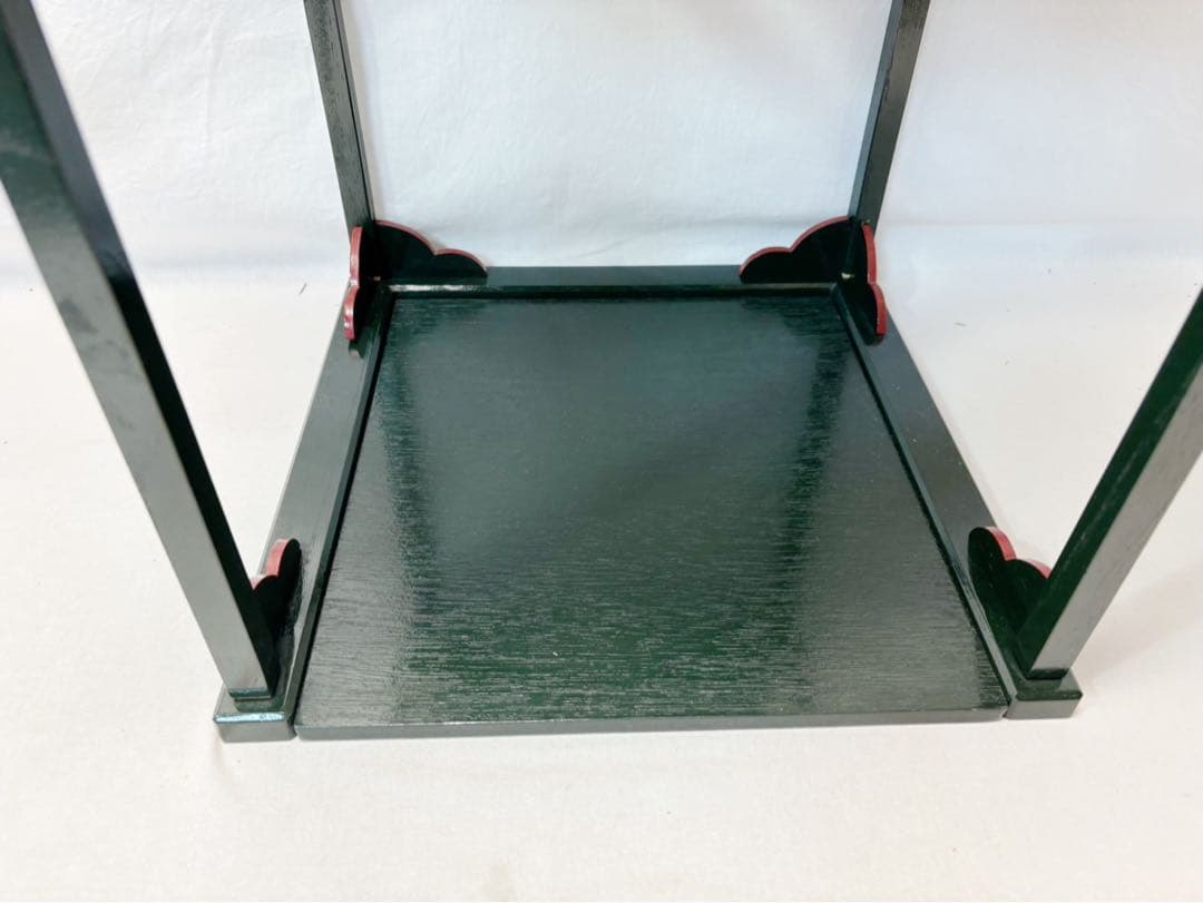 茶道具 碌々斎好写 糸巻棚 青漆爪紅 茶道具 即中斎好 溜塗 小四方棚 元箱