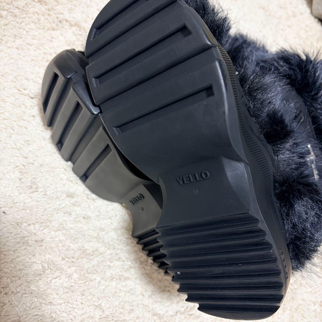 完売品　YELLO ファーブーツ 黒　M ブラック