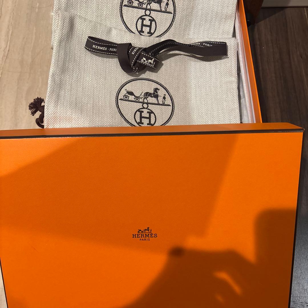 エルメス　ブラックモカシン Hロゴ金具付き