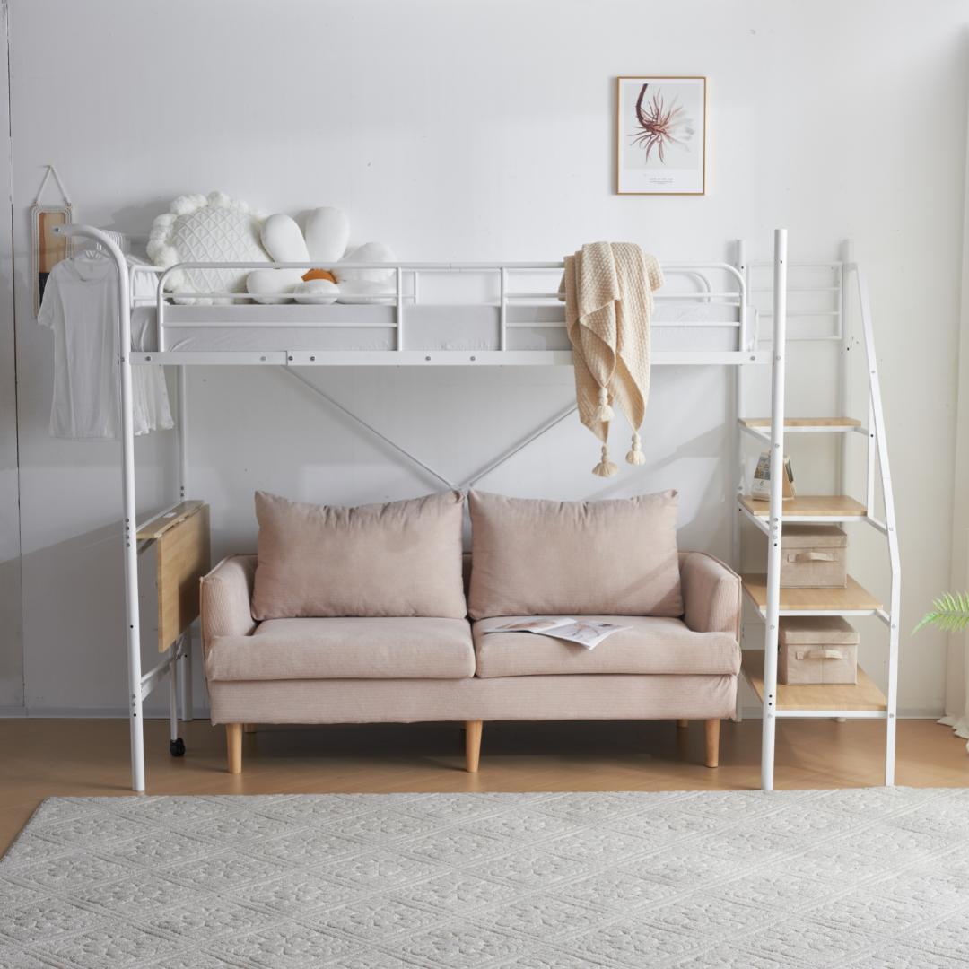 システムベット ロフトベッド シングル デスク コンセント ハンガーポール付き