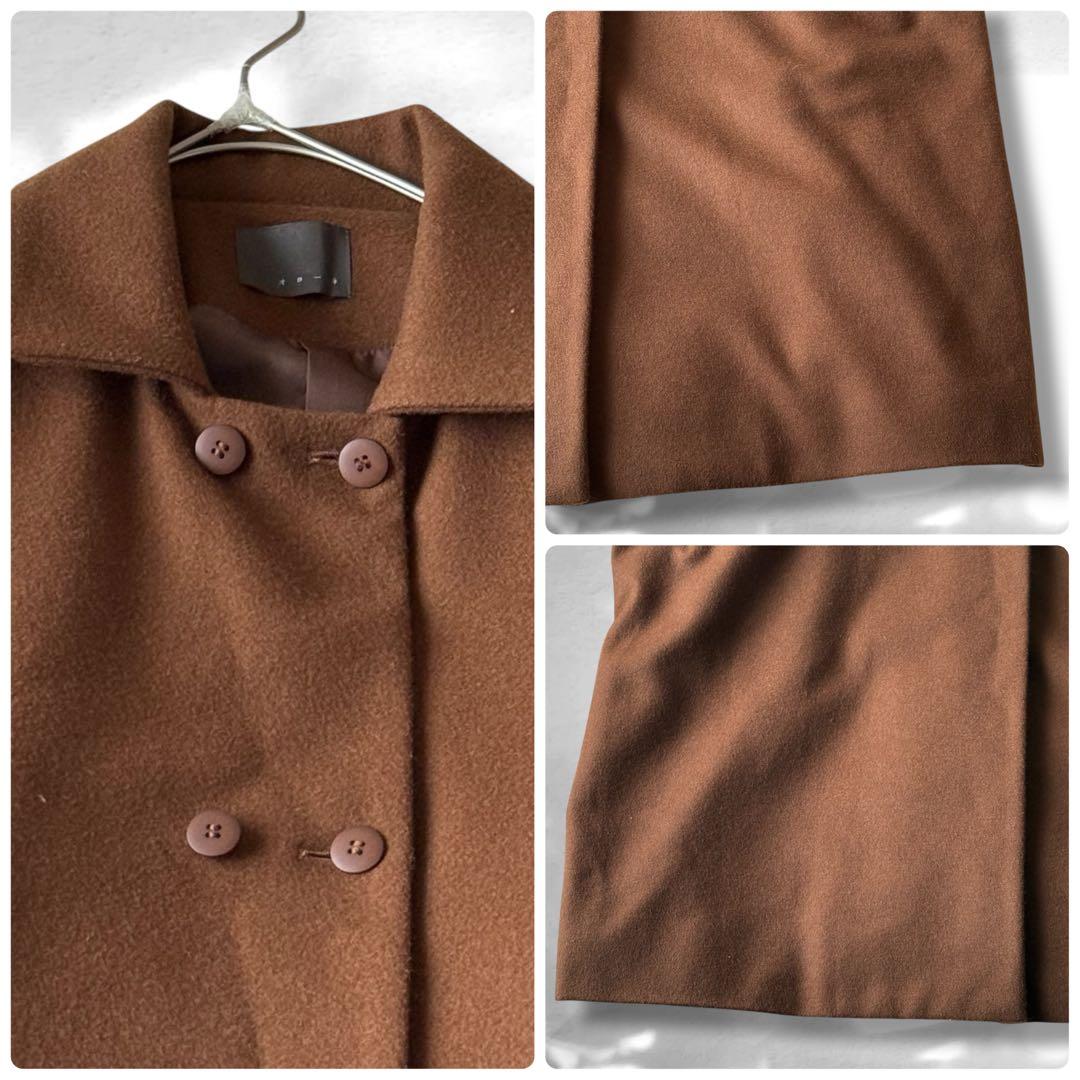 【未使用級】オローネ 6つボタンのバルーンコート　ウール　日本製　ブラウン
