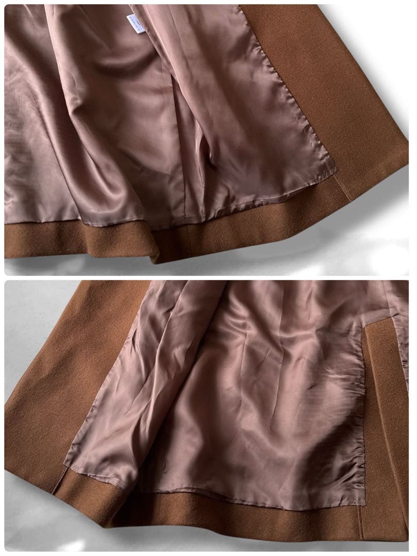 【未使用級】オローネ 6つボタンのバルーンコート　ウール　日本製　ブラウン