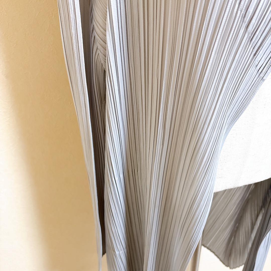 美品 プリーツプリーズ イッセイミヤケ ロングカーディガン サイズ3 グレー