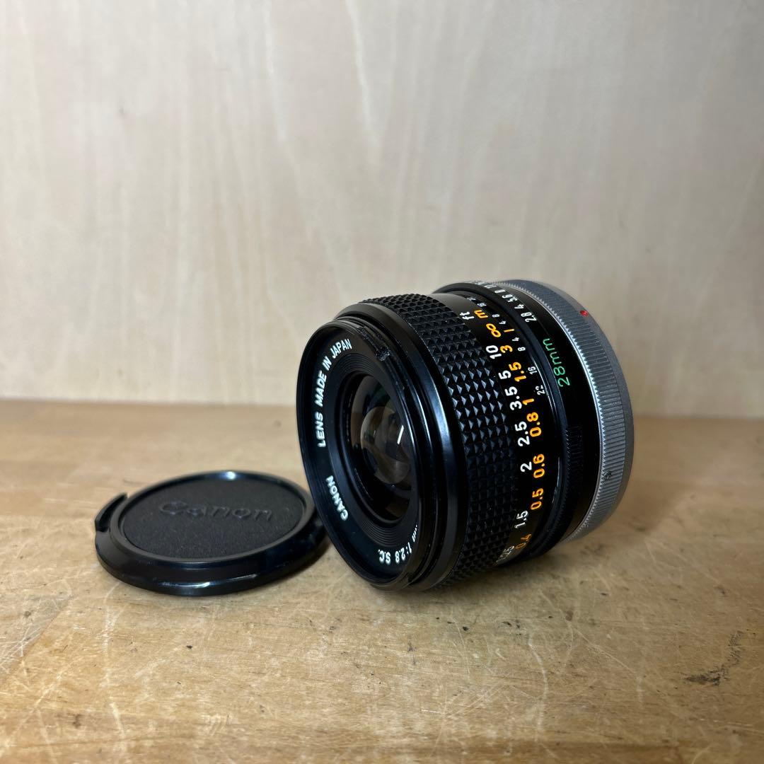 Canon A-1+FD 28mm f2.8 S.C 鳴きなし　完動美品