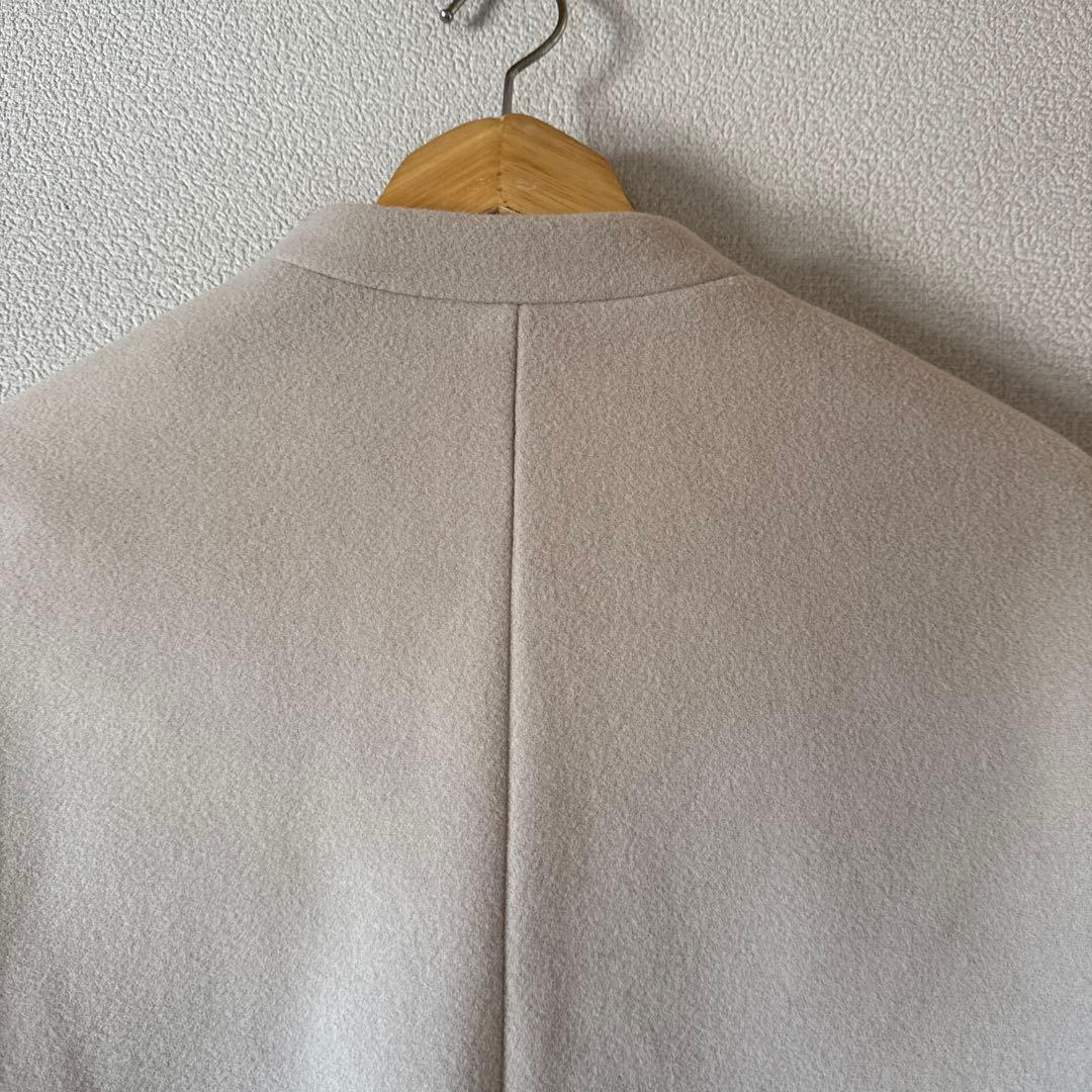 23区 ノーカラーハーフコート　ダブルクロスベロア