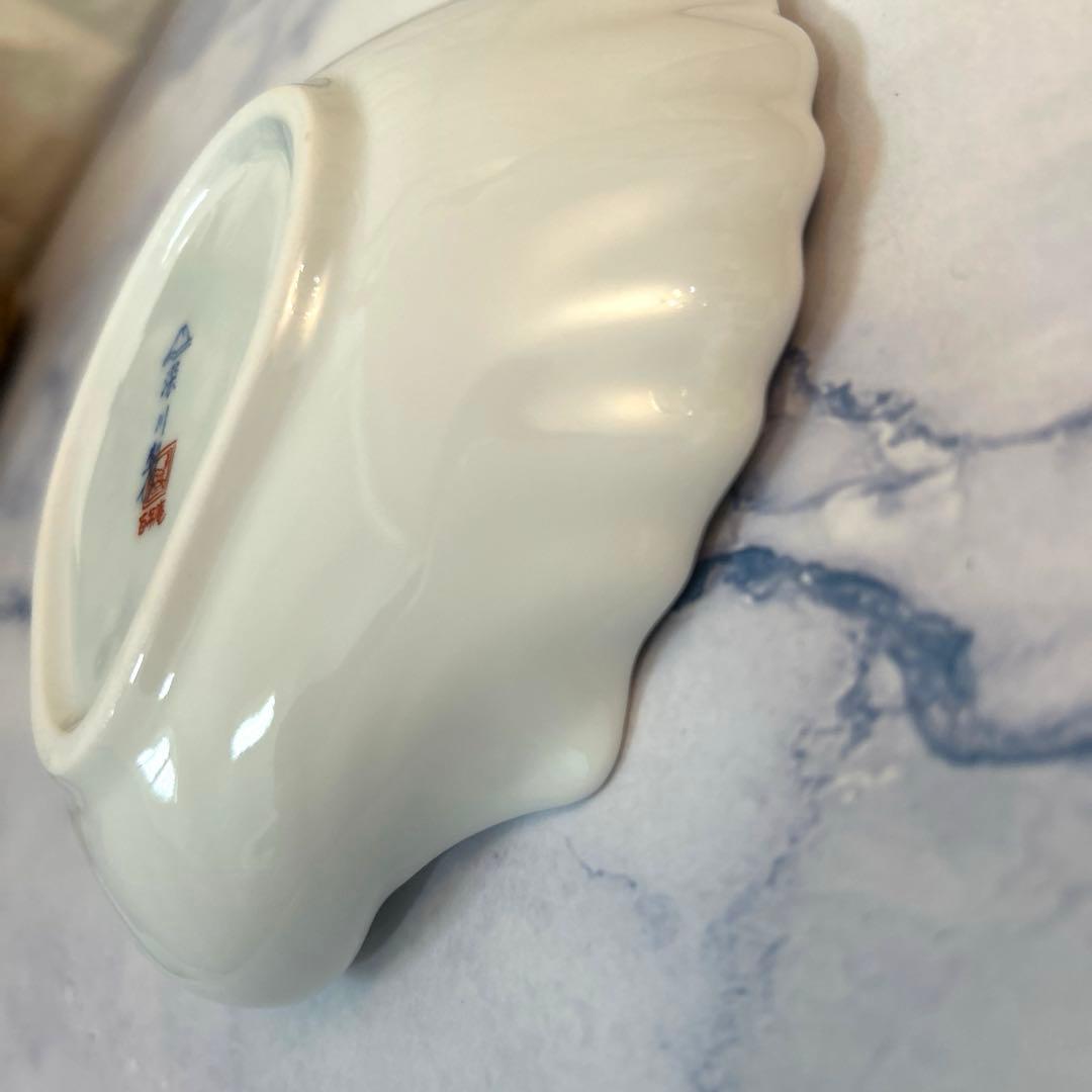 宮内庁御用達　老舗 深川製磁　百年庵　貝デザイン　金彩桜花お皿二枚　新品未使用品