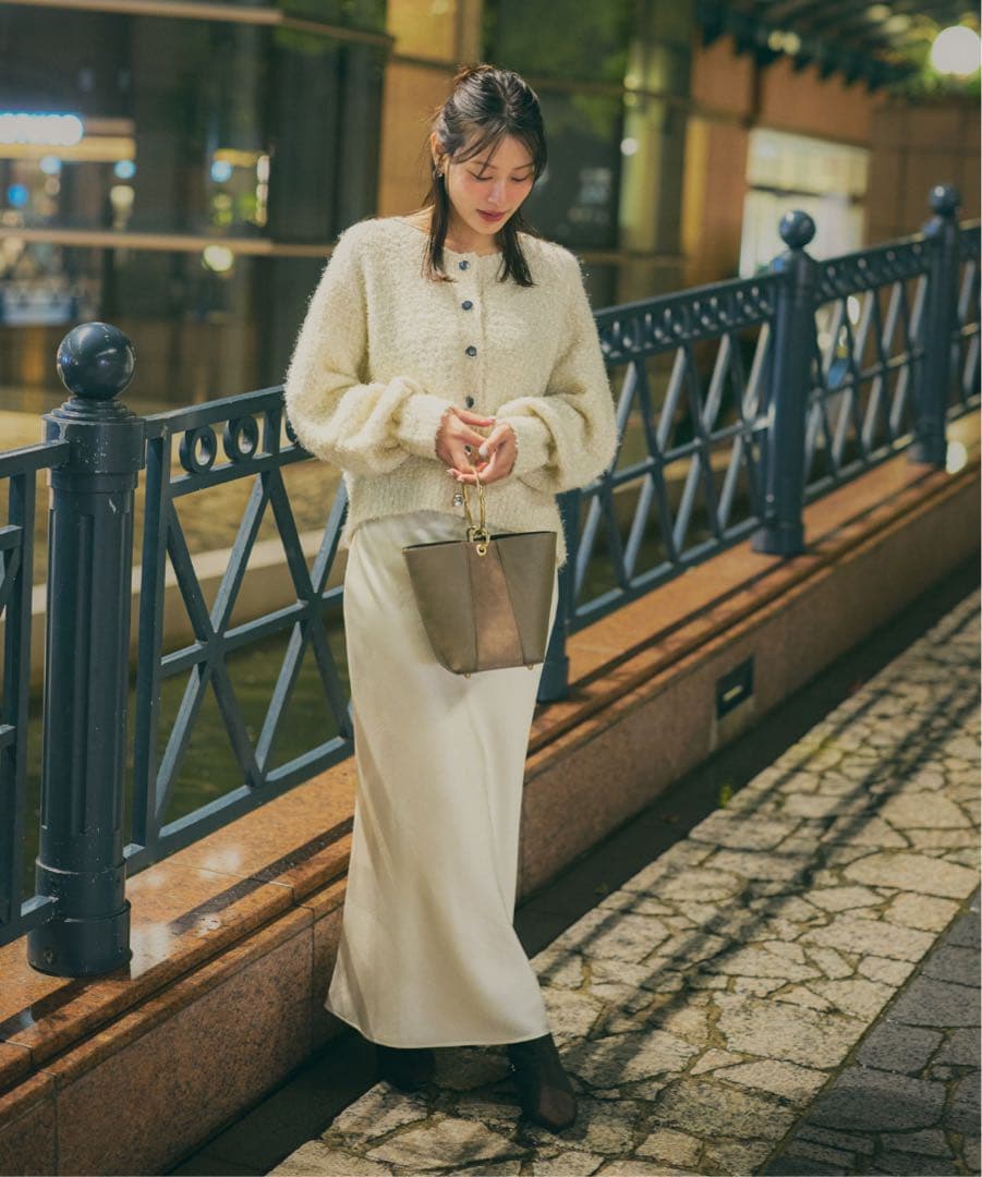 stola キラキラフェザーニットカーディガン