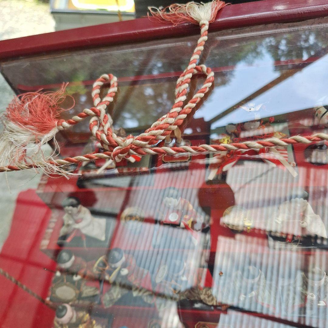 ミニ　雛人形セット ガラスケース付き　昭和レトロ