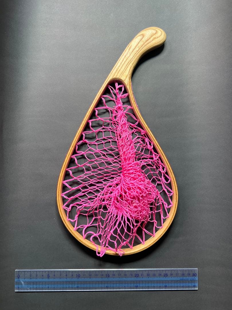 ランディングネット 渓流　花梨　桜　バーズアイメープル