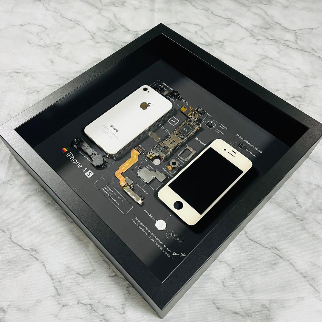 iPhone 4s White 標本アート ボックスフレーム仕様 (スクエアS)