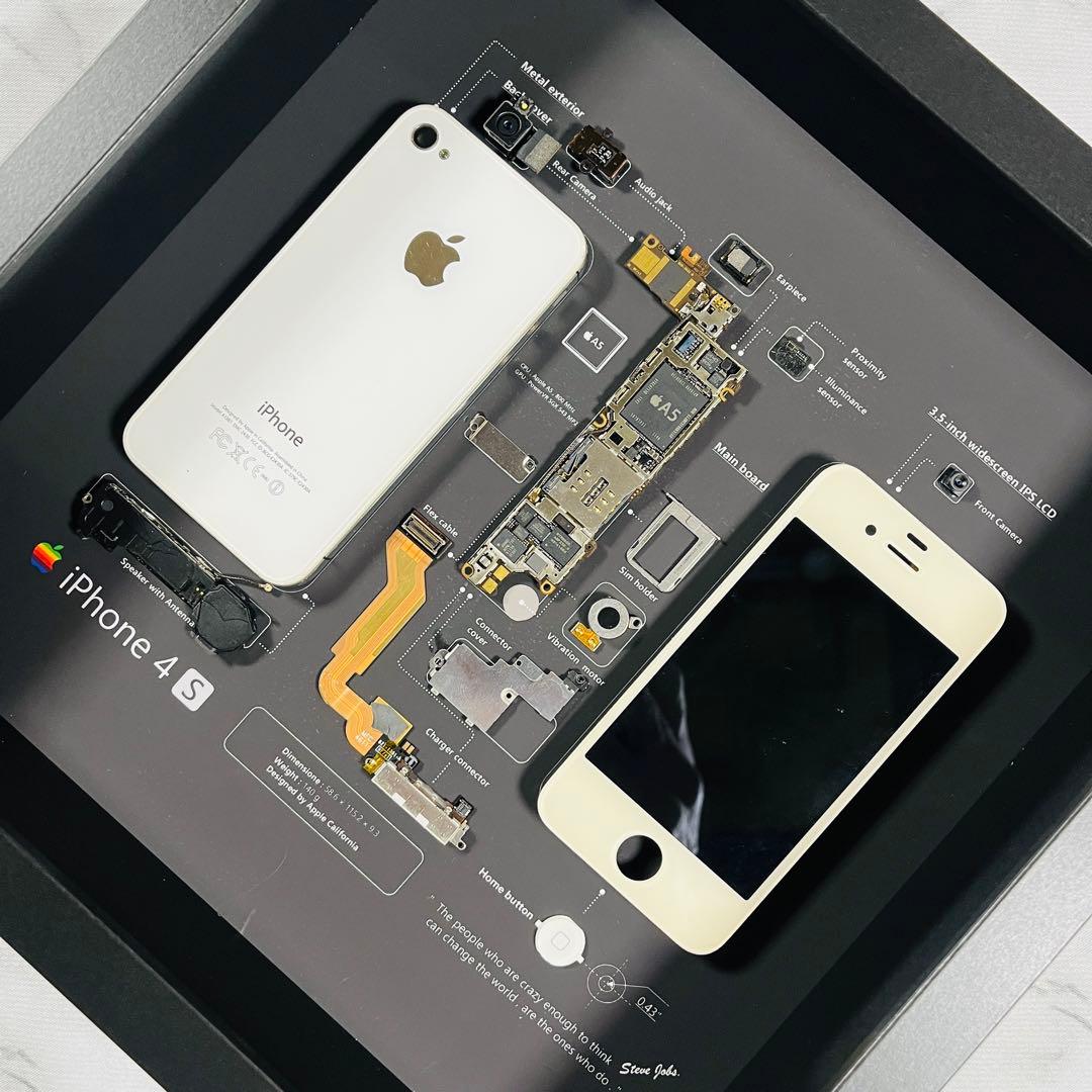 iPhone 4s White 標本アート ボックスフレーム仕様 (スクエアS)