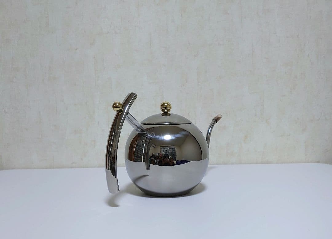 昭和レトロ 可愛い 細口 ステンレス ポット 水差し 丸型 700cc