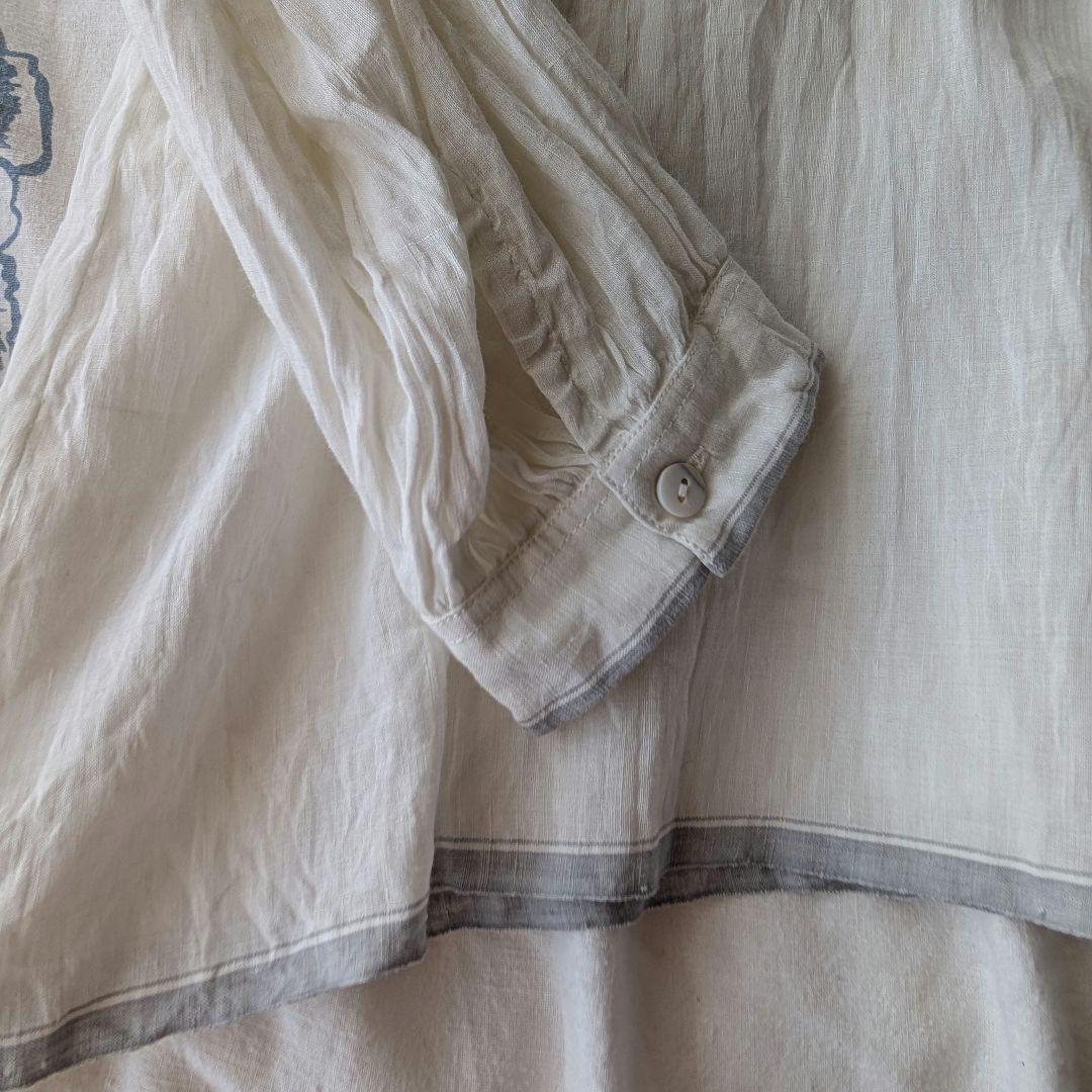 美品 ブノン BUNON フリルカラーブラウス 襟濃ブラウン