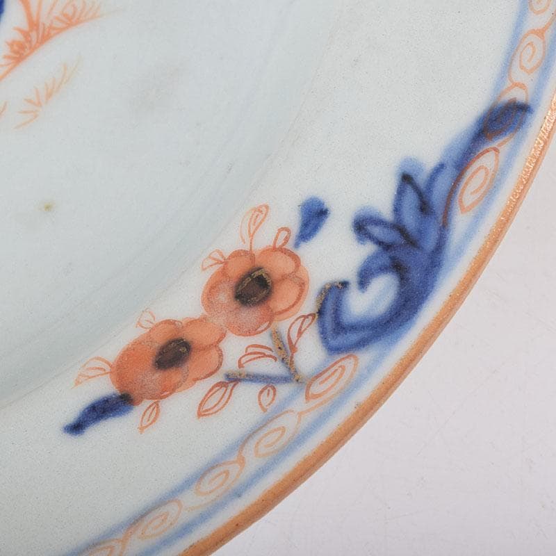 中国　天啓赤絵　花文七寸皿　M　R8969