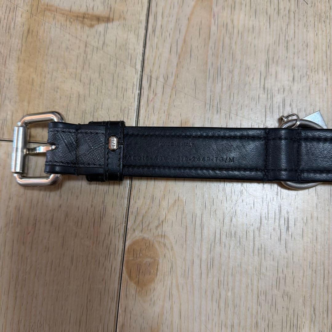 FENDI ブラックレザー FF柄ドッグカラー　首輪 Mサイズ