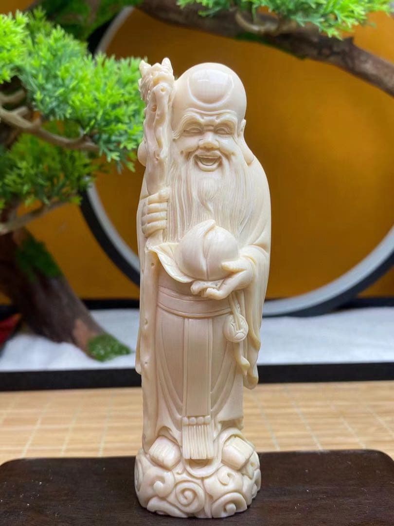 中国　手作り　寿老人　マンモス