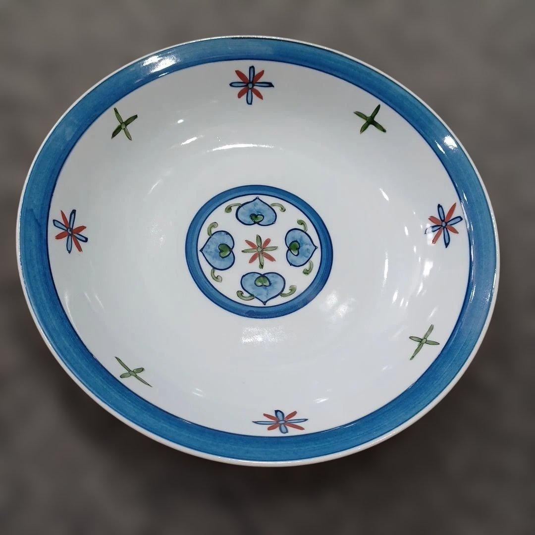 源右衛門 染錦唐草深皿 ５客